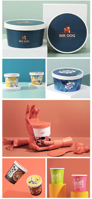 SGS Sundae Bowls Disposable Ice Cream Cups Glossy Lamination