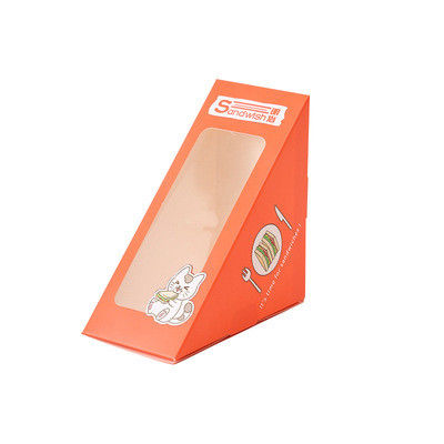 12*6.5*12cm Varnishing Takeaway Sandwich Boxes SGS BV