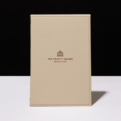 Hotel Resterant Bar Menu Book Cover Holder Customized Logo Luxury Leather
